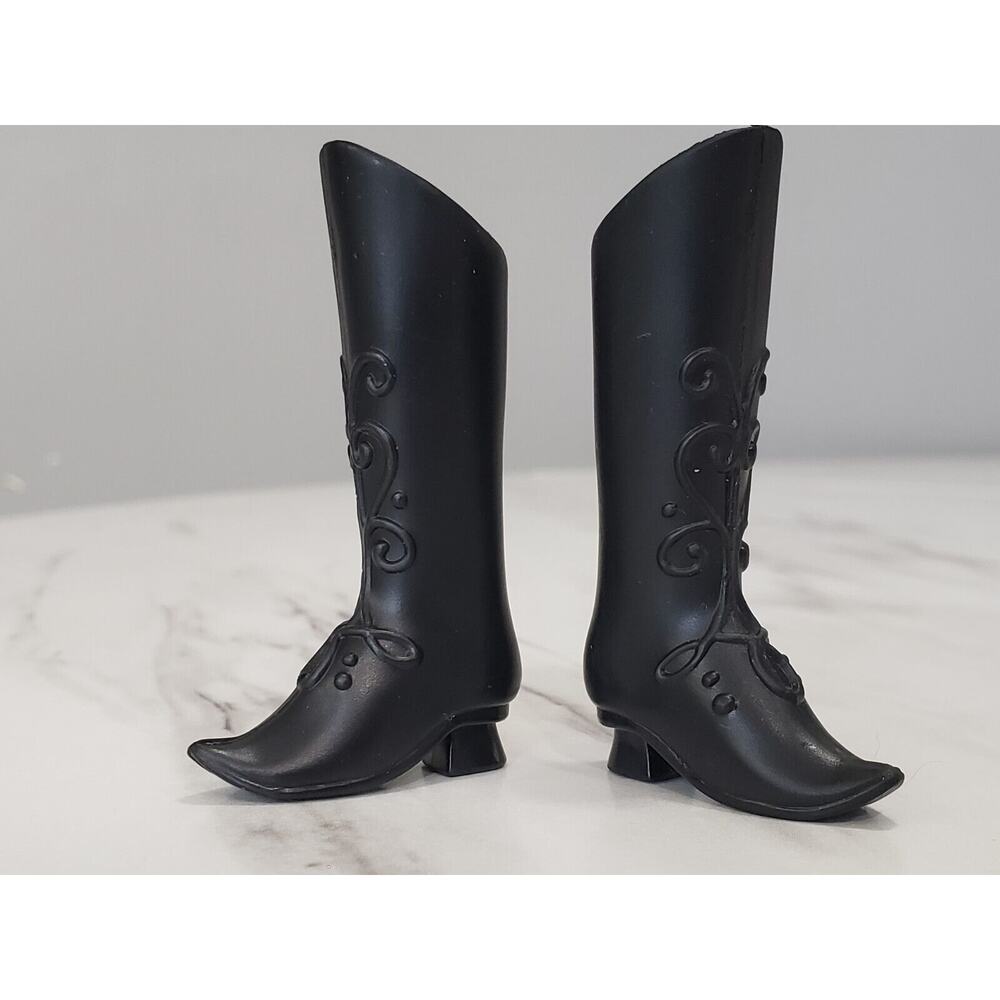 Doll Shoes Disney Princess Anna Frozen Black Scroll Boots‎ Toes CBNB8